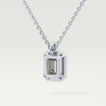 Elegant 2 TCW Emerald Lab-Grown Diamond Solitaire & Bezel Necklace