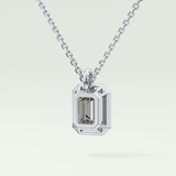 Elegant 2 TCW Emerald Lab-Grown Diamond Solitaire & Bezel Necklace