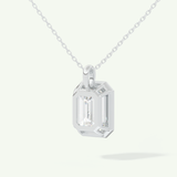 0.5-2 CT Emerald Lab-Grown Diamond Solitaire & Bezel Necklace