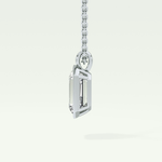 Elegant 2 TCW Emerald Lab-Grown Diamond Solitaire & Bezel Necklace