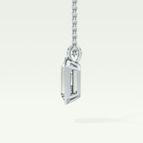 Elegant 2 TCW Emerald Lab-Grown Diamond Solitaire & Bezel Necklace