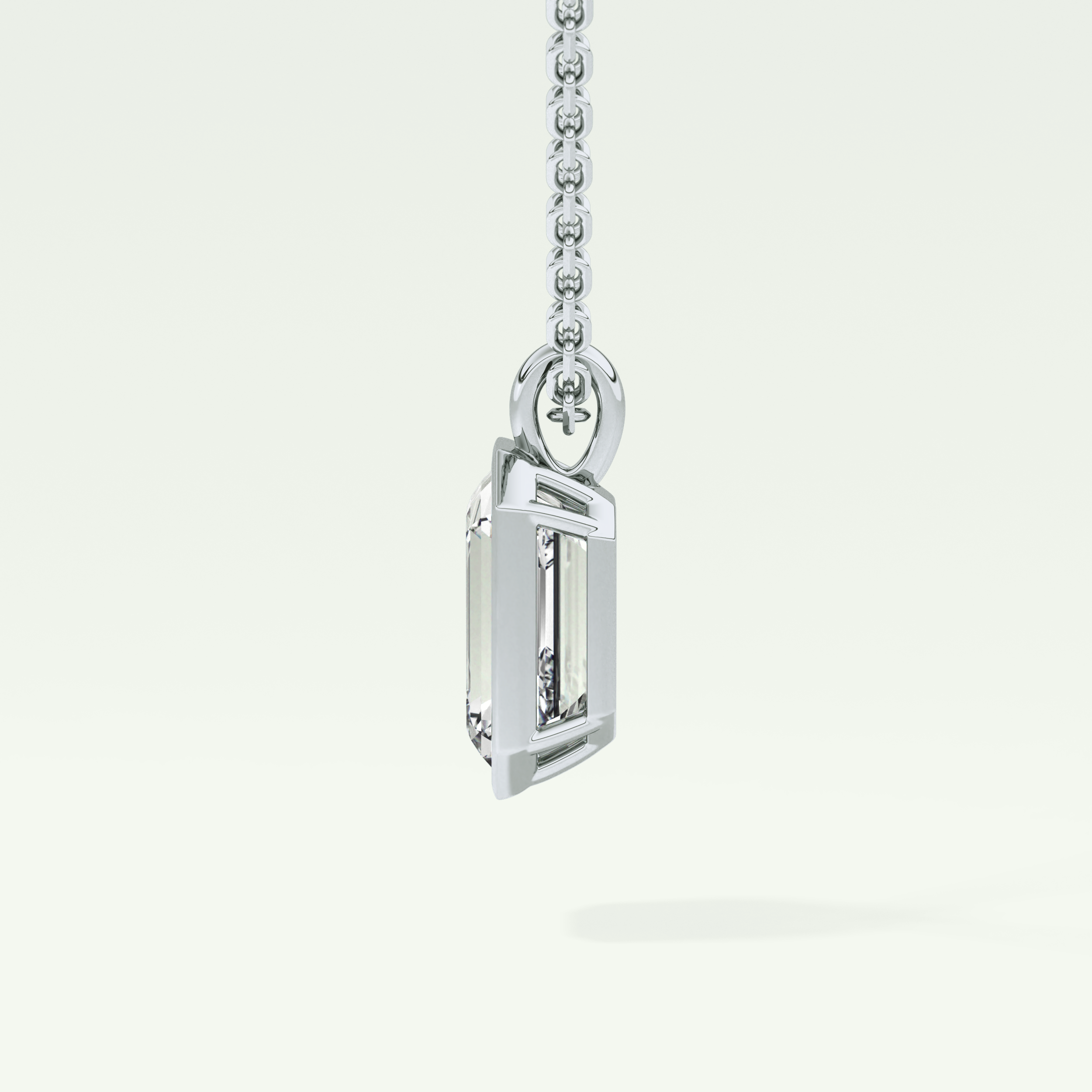 Elegant 2 TCW Emerald Lab-Grown Diamond Solitaire & Bezel Necklace