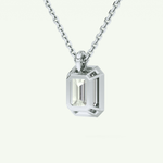 Elegant 2 TCW Emerald Lab-Grown Diamond Solitaire & Bezel Necklace
