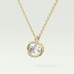 Elegant 1 TCW Oval Lab-Grown Diamond Solitaire & Bezel Necklace