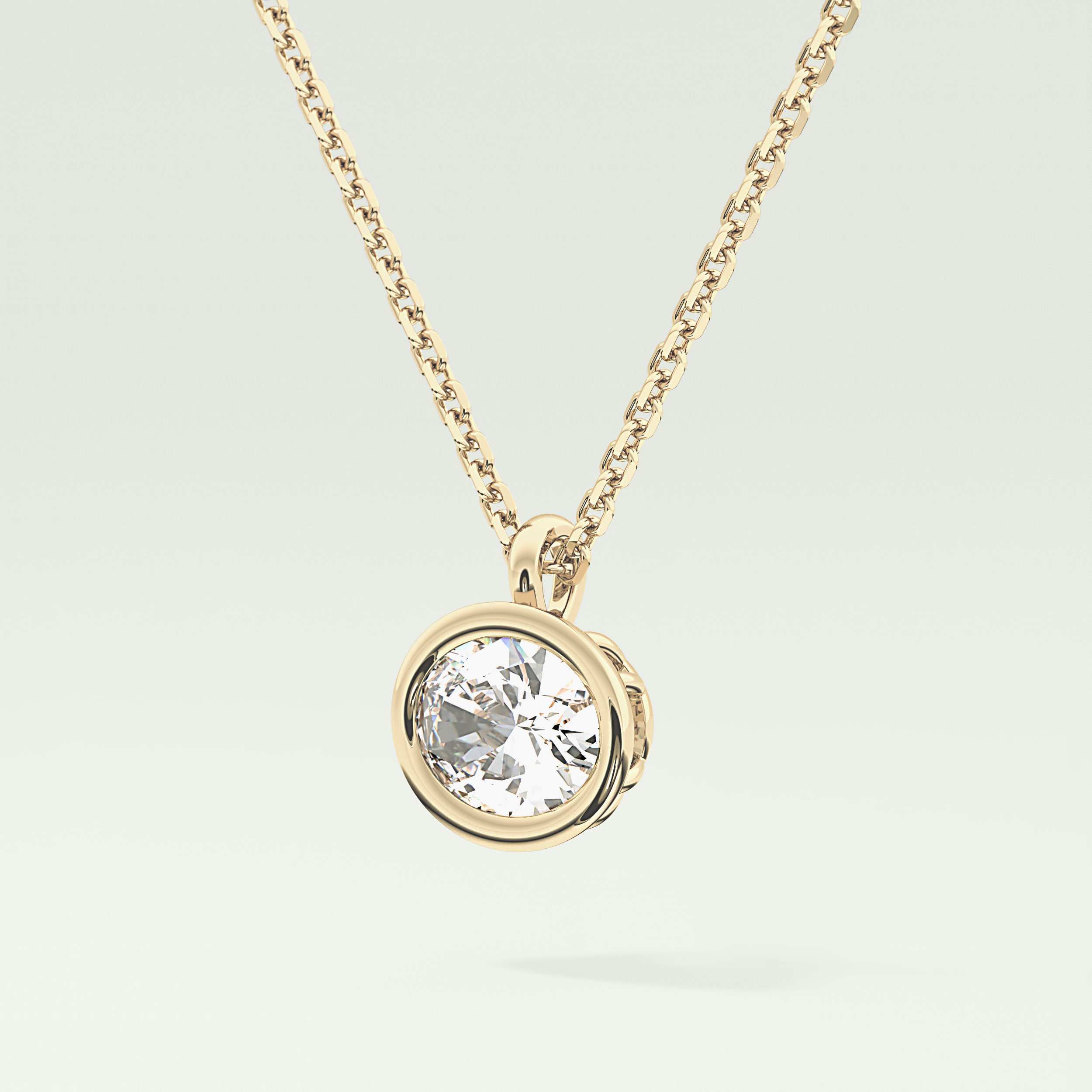Elegant 1 TCW Oval Lab-Grown Diamond Solitaire & Bezel Necklace