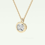 Elegant 1 TCW Oval Lab-Grown Diamond Solitaire & Bezel Necklace