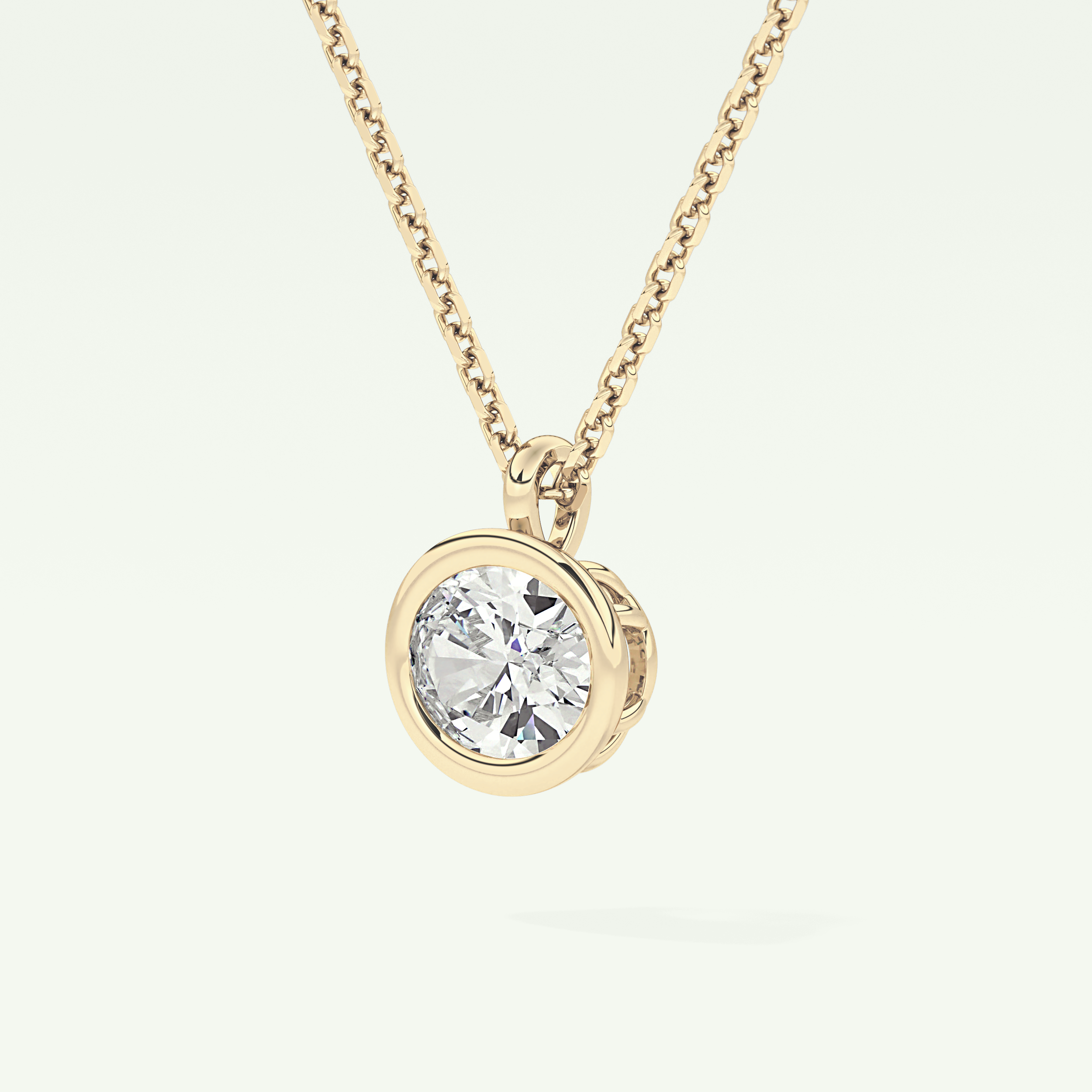 Elegant 1 TCW Oval Lab-Grown Diamond Solitaire & Bezel Necklace