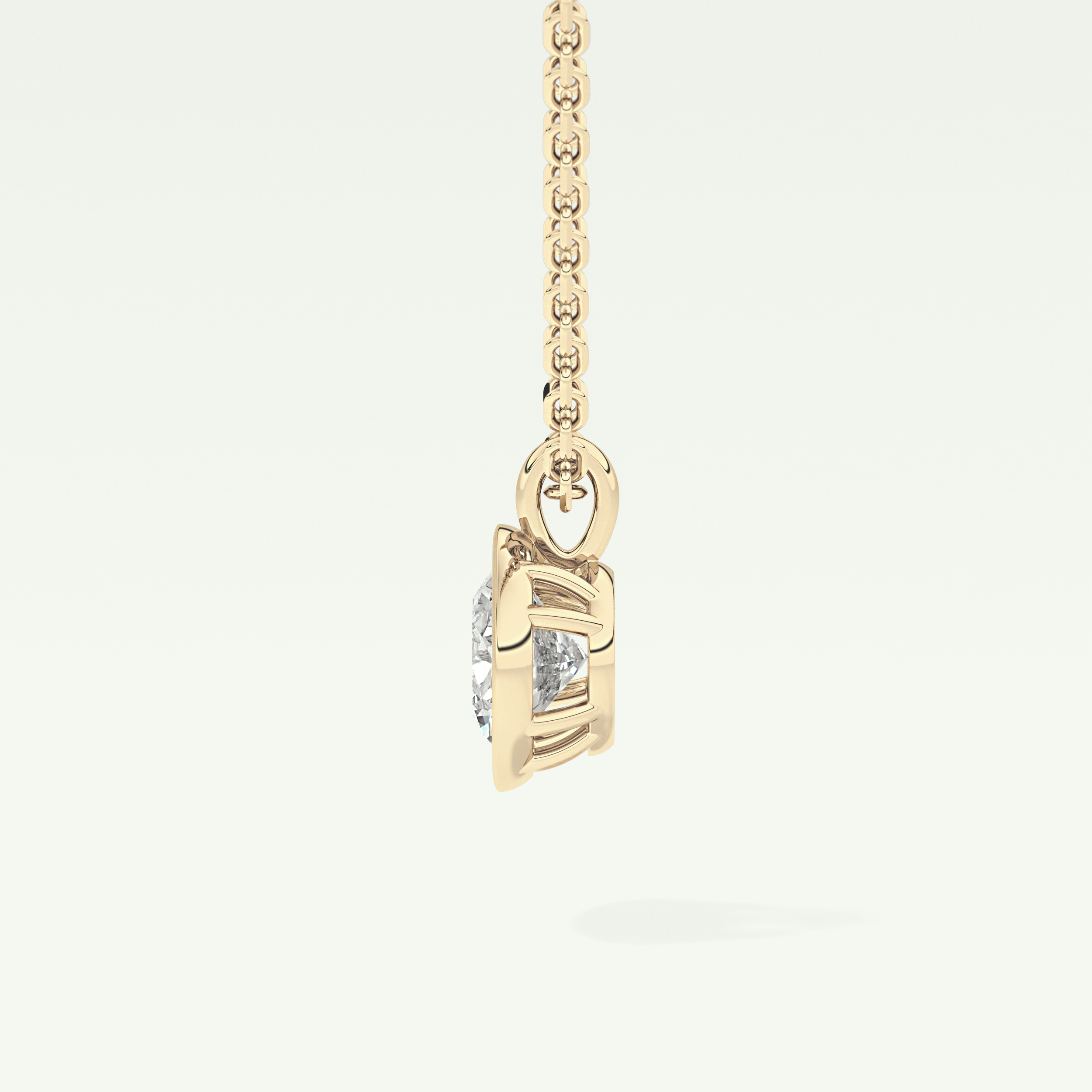 Elegant 1 TCW Oval Lab-Grown Diamond Solitaire & Bezel Necklace
