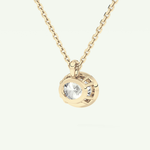 Elegant 1 TCW Oval Lab-Grown Diamond Solitaire & Bezel Necklace