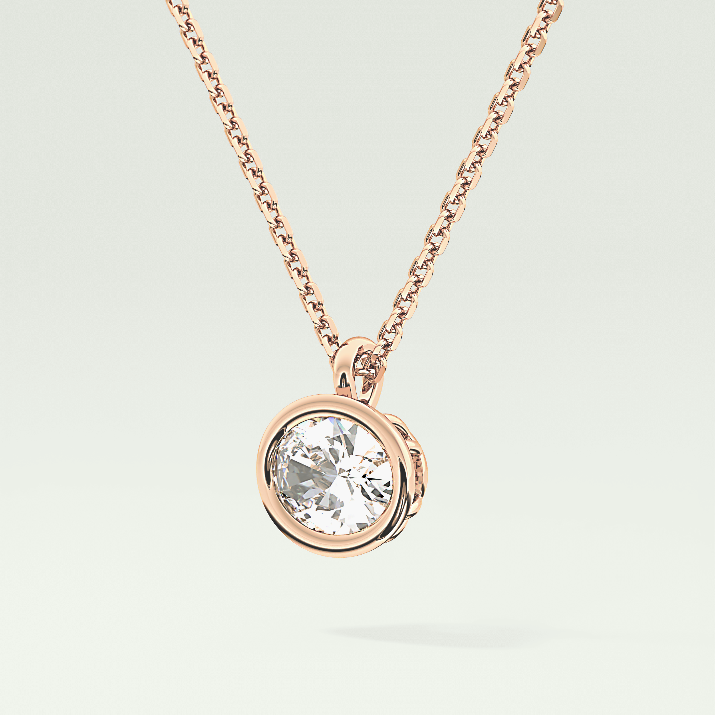Elegant 1 TCW Oval Lab-Grown Diamond Solitaire & Bezel Necklace