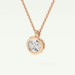 Elegant 1 TCW Oval Lab-Grown Diamond Solitaire & Bezel Necklace