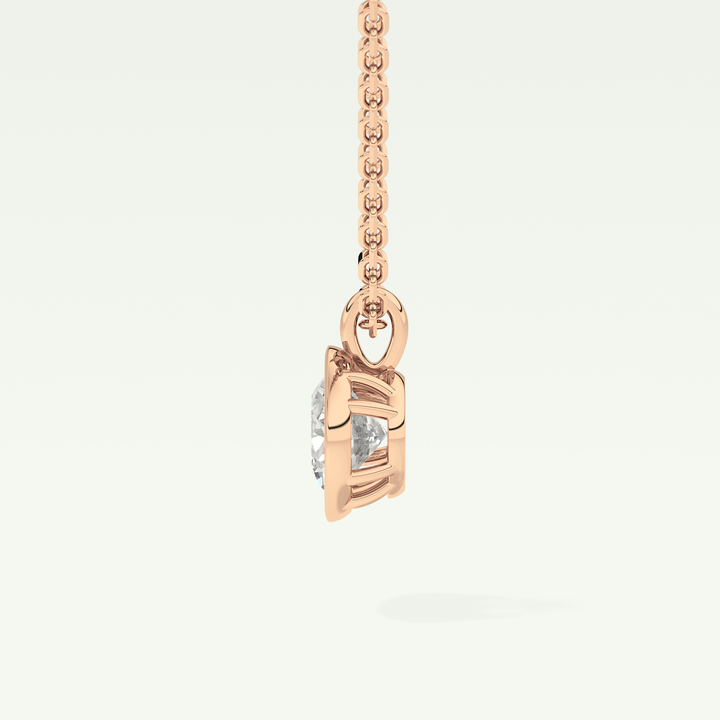Elegant 1 TCW Oval Lab-Grown Diamond Solitaire & Bezel Necklace