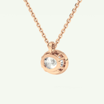 Elegant 1 TCW Oval Lab-Grown Diamond Solitaire & Bezel Necklace
