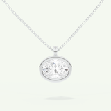 0.5-2 CT Oval Lab-Grown Diamond Solitaire & Bezel Necklace