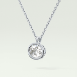 Elegant 1 TCW Oval Lab-Grown Diamond Solitaire & Bezel Necklace
