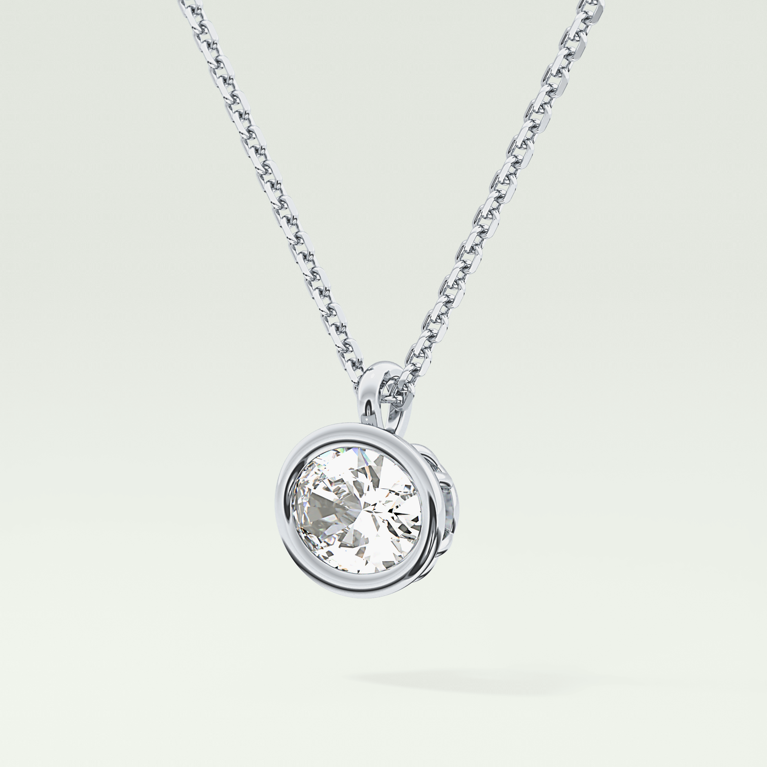 Elegant 1 TCW Oval Lab-Grown Diamond Solitaire & Bezel Necklace