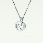 Elegant 1 TCW Oval Lab-Grown Diamond Solitaire & Bezel Necklace