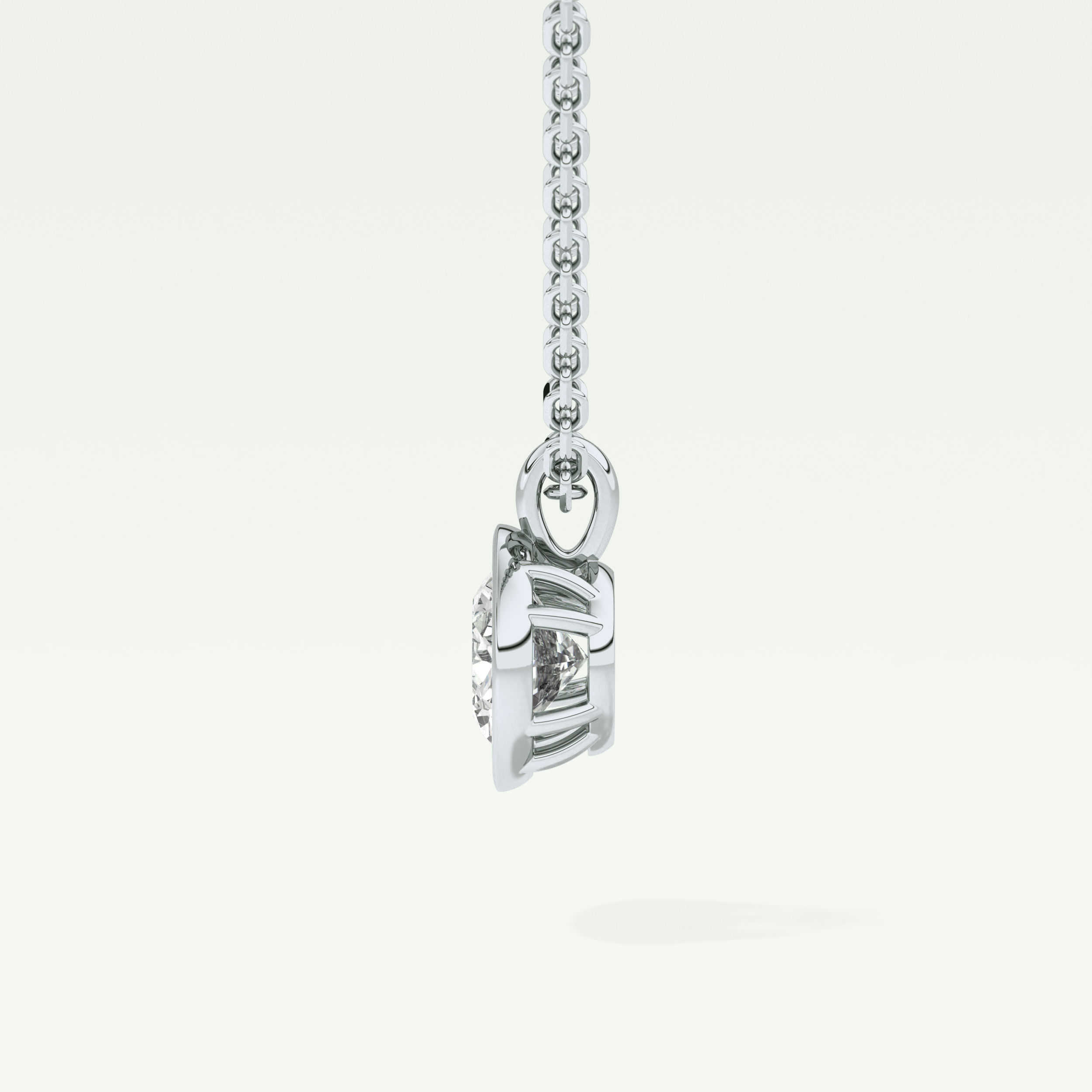 Elegant 1 TCW Oval Lab-Grown Diamond Solitaire & Bezel Necklace