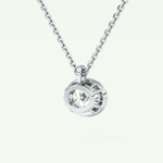 Elegant 1 TCW Oval Lab-Grown Diamond Solitaire & Bezel Necklace