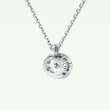 Elegant 1 TCW Oval Lab-Grown Diamond Solitaire & Bezel Necklace