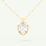 0.5-2 CT Oval Lab-Grown Diamond Solitaire & Bezel Necklace