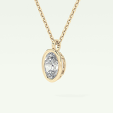 Elegant 2 TCW Oval Lab-Grown Diamond Solitaire & Bezel Necklace