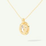 0.5-2 CT Oval Lab-Grown Diamond Solitaire & Bezel Necklace