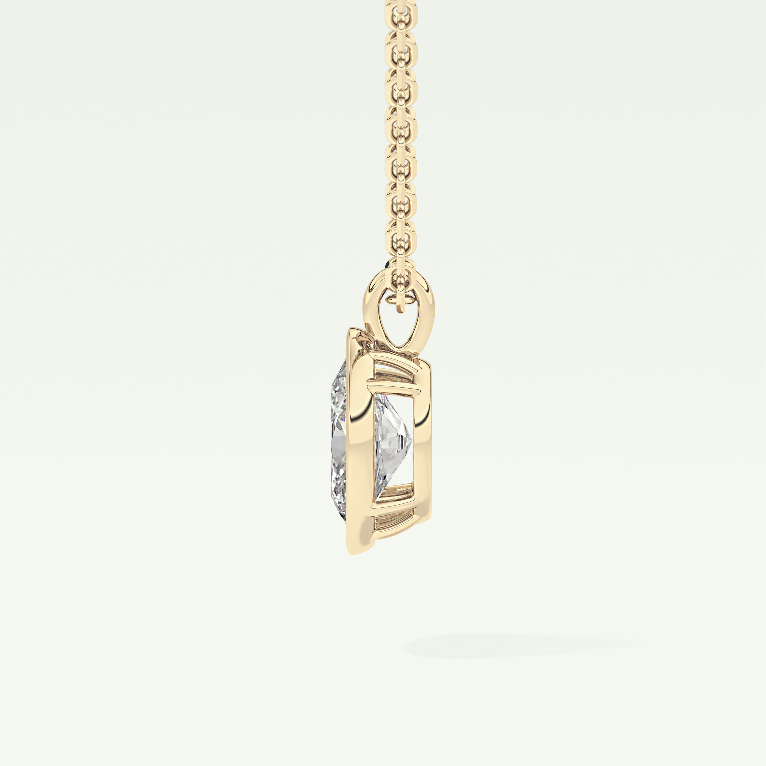 Elegant 2 TCW Oval Lab-Grown Diamond Solitaire & Bezel Necklace