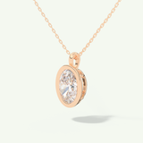 0.5-2 CT Oval Lab-Grown Diamond Solitaire & Bezel Necklace