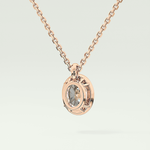 Elegant 2 TCW Oval Lab-Grown Diamond Solitaire & Bezel Necklace