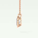 Elegant 2 TCW Oval Lab-Grown Diamond Solitaire & Bezel Necklace