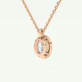 Elegant 2 TCW Oval Lab-Grown Diamond Solitaire & Bezel Necklace