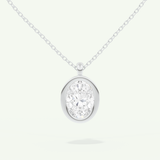 0.5-2 CT Oval Lab-Grown Diamond Solitaire & Bezel Necklace