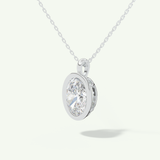 0.5-2 CT Oval Lab-Grown Diamond Solitaire & Bezel Necklace