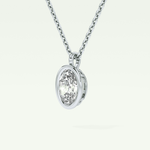 Elegant 2 TCW Oval Lab-Grown Diamond Solitaire & Bezel Necklace