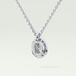 Elegant 2 TCW Oval Lab-Grown Diamond Solitaire & Bezel Necklace