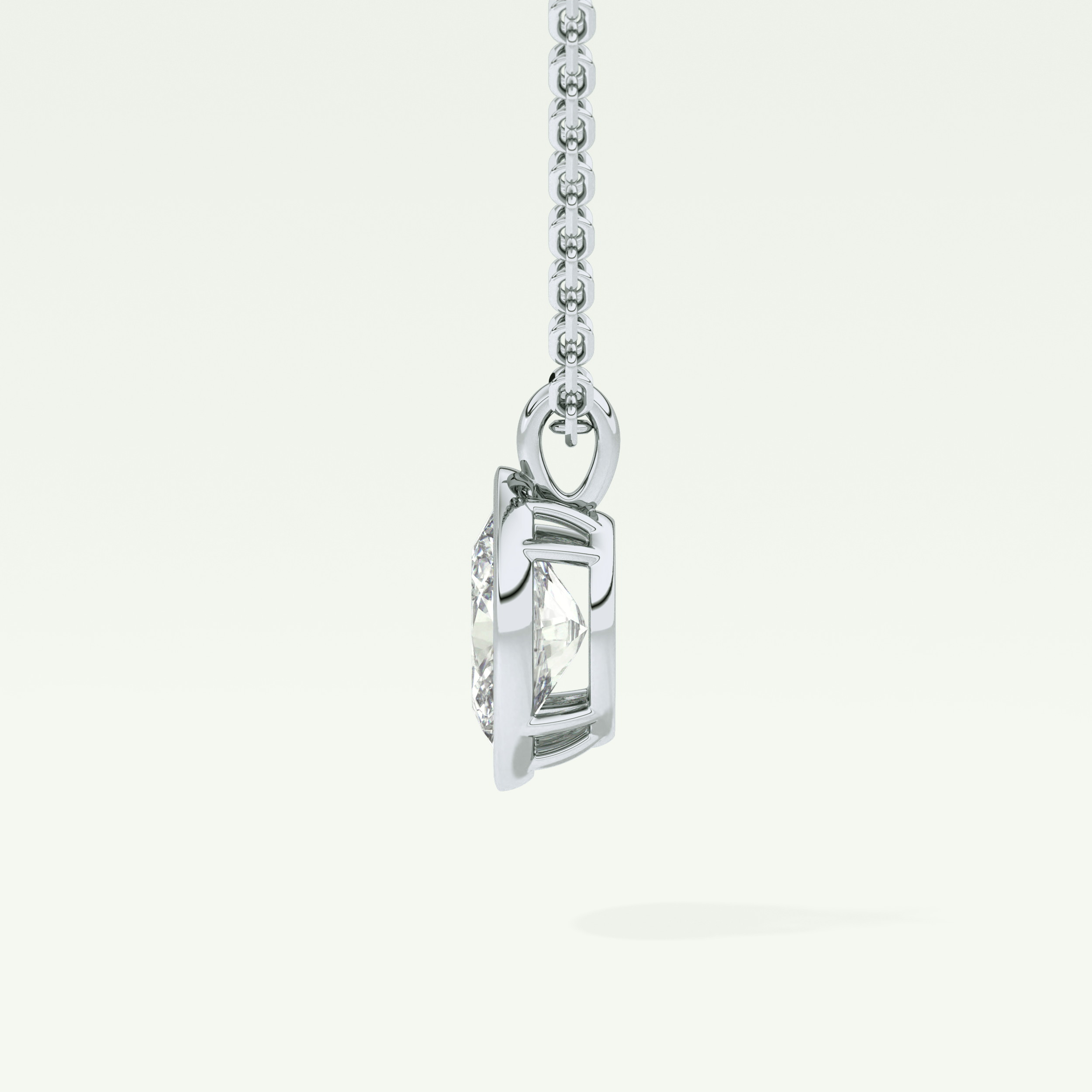 Elegant 2 TCW Oval Lab-Grown Diamond Solitaire & Bezel Necklace