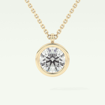 Elegant 2 CT Round Lab-Grown Diamond Solitaire & Bezel Necklace