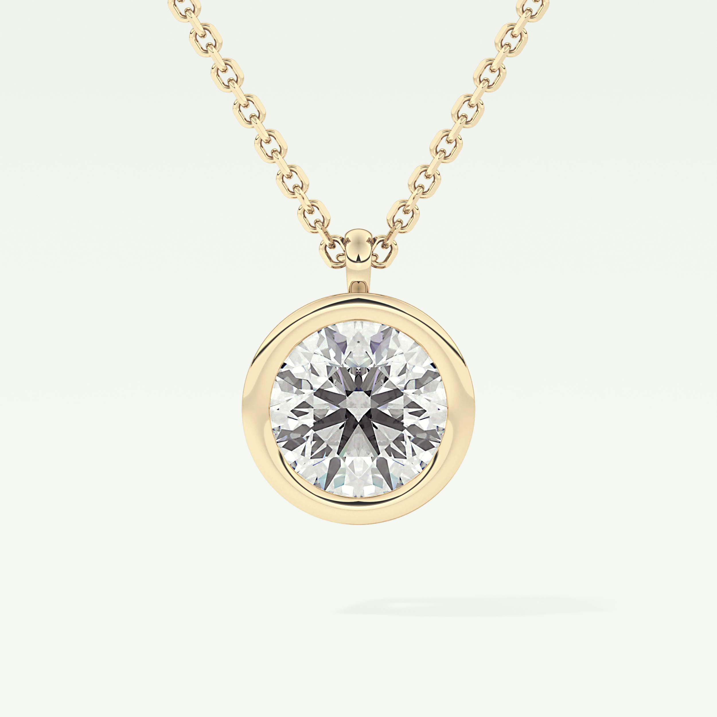 Elegant 2 CT Round Lab-Grown Diamond Solitaire & Bezel Necklace