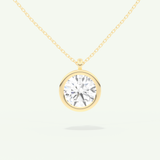 0.5-2 CT Round Lab-Grown Diamond Solitaire & Bezel Necklace