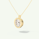 0.5-2 CT Round Lab-Grown Diamond Solitaire & Bezel Necklace