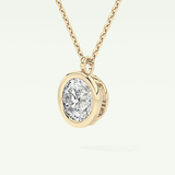 Elegant 2 CT Round Lab-Grown Diamond Solitaire & Bezel Necklace