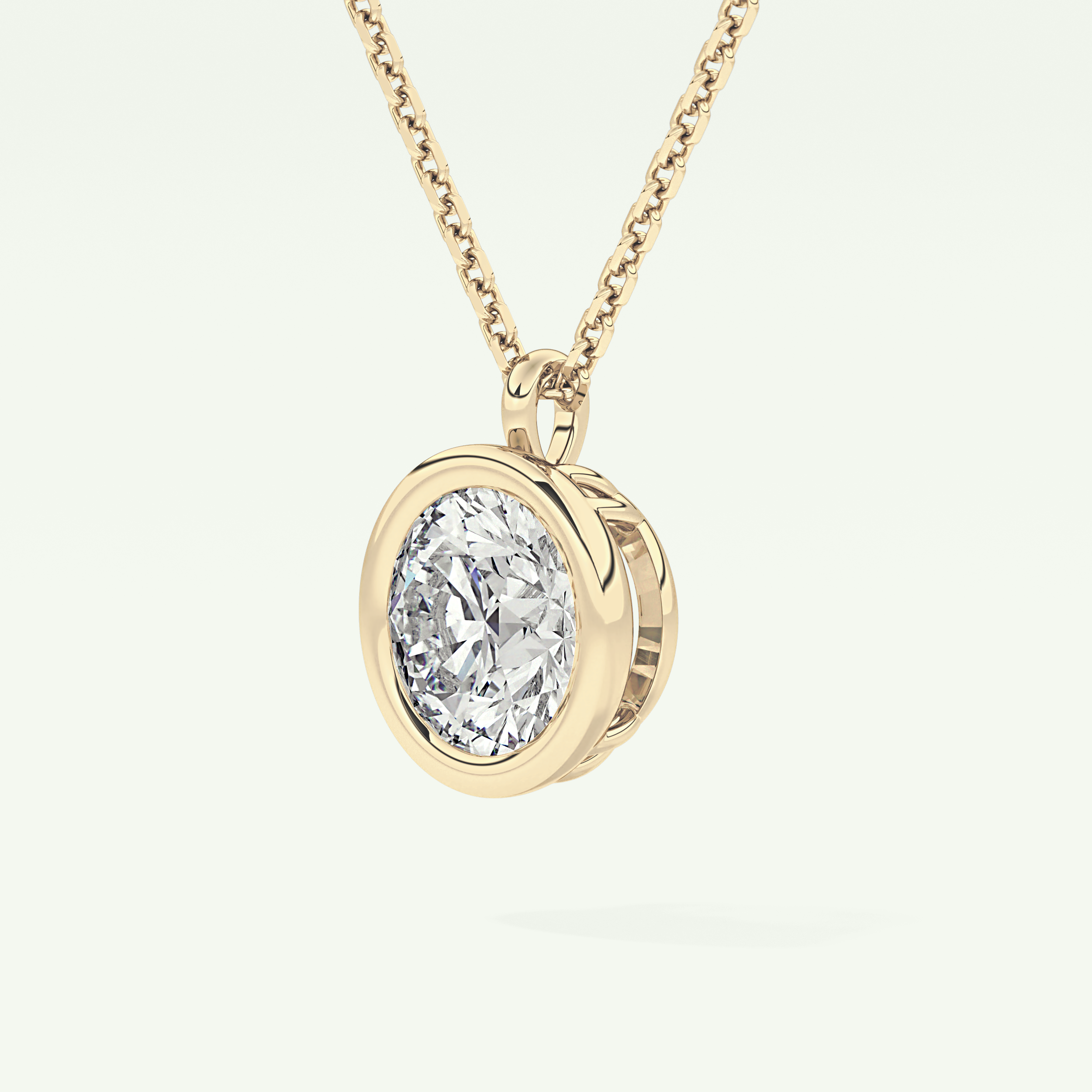 Elegant 2 CT Round Lab-Grown Diamond Solitaire & Bezel Necklace