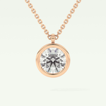 Elegant 2 CT Round Lab-Grown Diamond Solitaire & Bezel Necklace