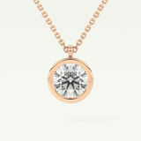 Elegant 2 CT Round Lab-Grown Diamond Solitaire & Bezel Necklace