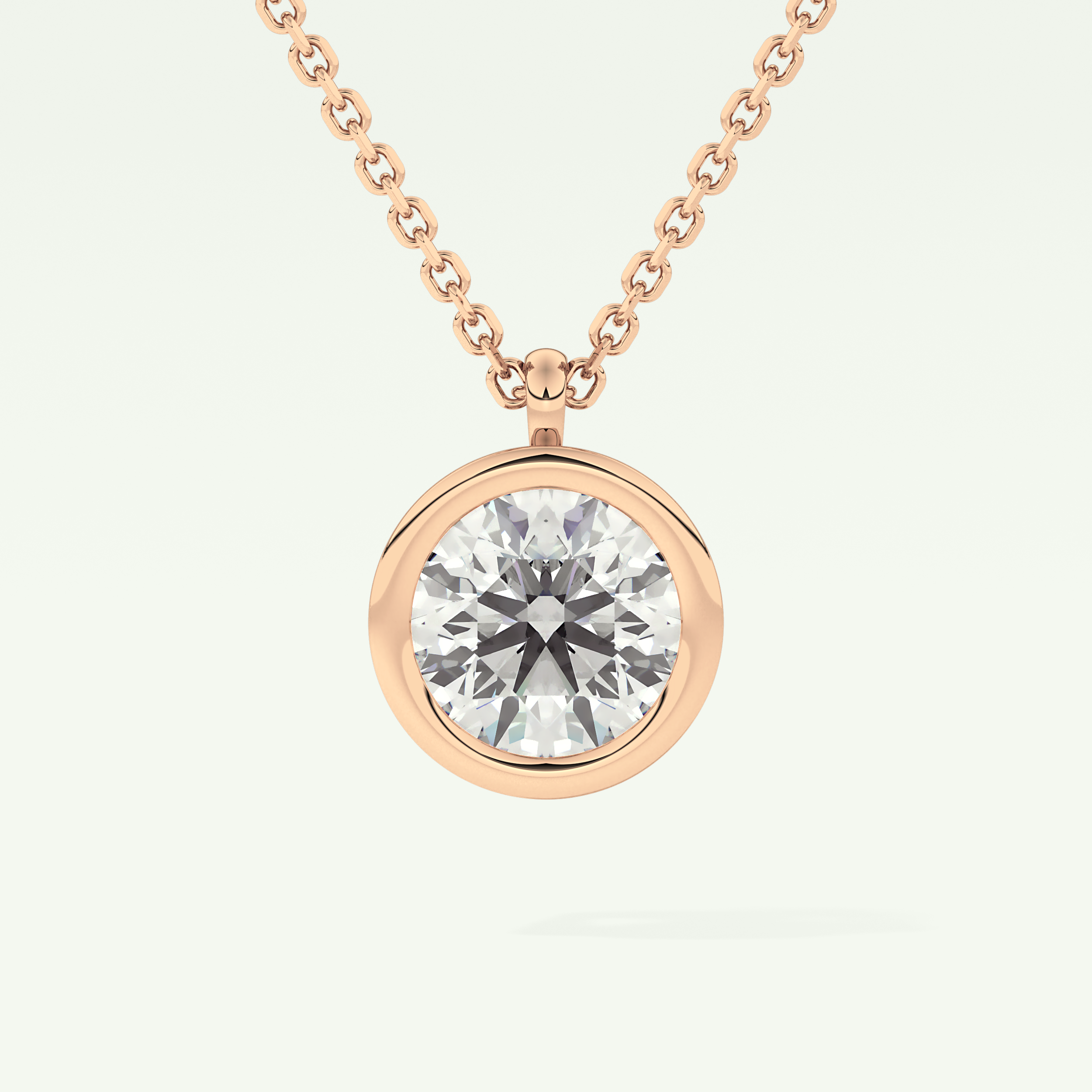 Elegant 2 CT Round Lab-Grown Diamond Solitaire & Bezel Necklace
