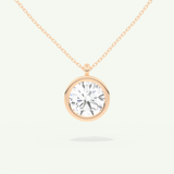 0.5-2 CT Round Lab-Grown Diamond Solitaire & Bezel Necklace