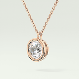 Elegant 2 CT Round Lab-Grown Diamond Solitaire & Bezel Necklace