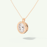 0.5-2 CT Round Lab-Grown Diamond Solitaire & Bezel Necklace