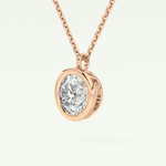 Elegant 2 CT Round Lab-Grown Diamond Solitaire & Bezel Necklace
